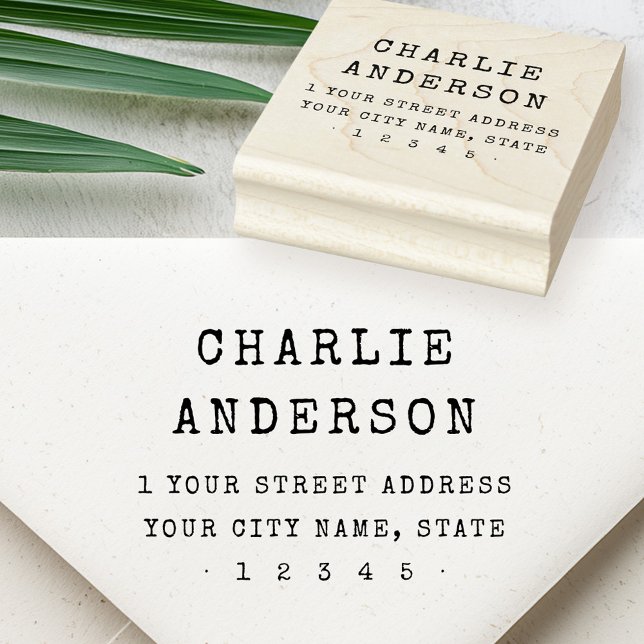 Tampons Encreurs Adresse de retour de style rustique sur machine à  (Vintage typewriter rustic style return address rubber stamp)