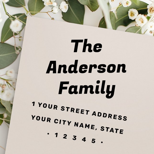 Tampons Encreurs Adresse de retour de typographie rétro bold (Retro bold typography return address rubber stamp)