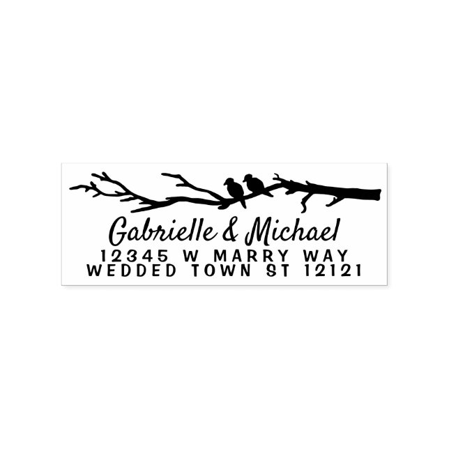 Tampons Encreurs Adresse de retour des noms de mariage | Branche de (Impression)