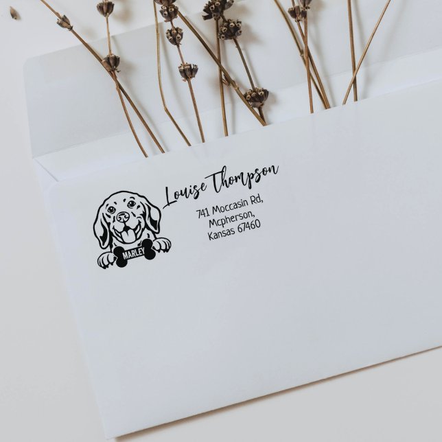 Tampons Encreurs Adresse de retour du beagle, race de chien (Créateur téléchargé)