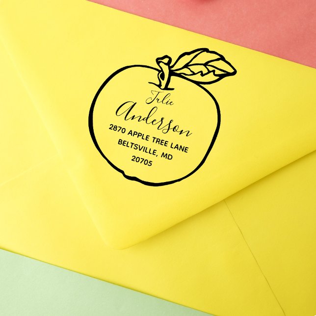 Tampons Encreurs Adresse de retour du cadre Apple personnalisé (Créateur téléchargé)