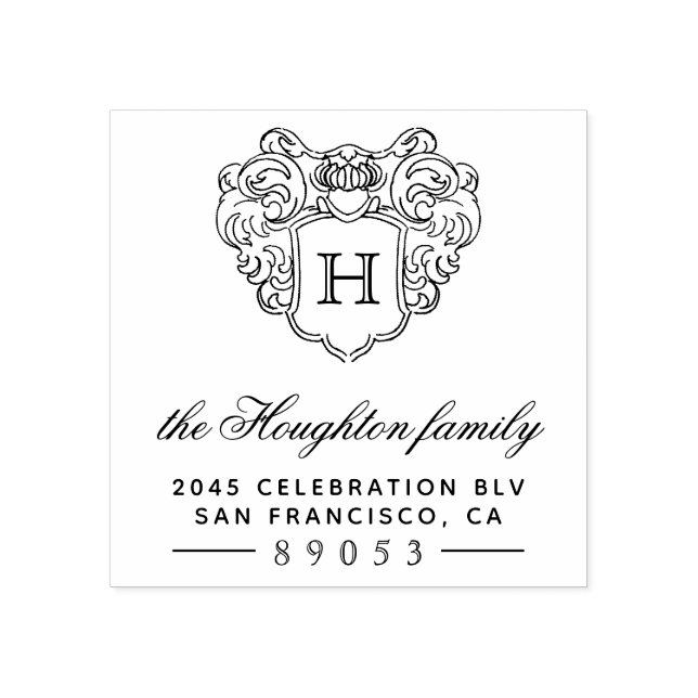 Tampons Encreurs Adresse de retour du cadre monographique de style  (Impression)