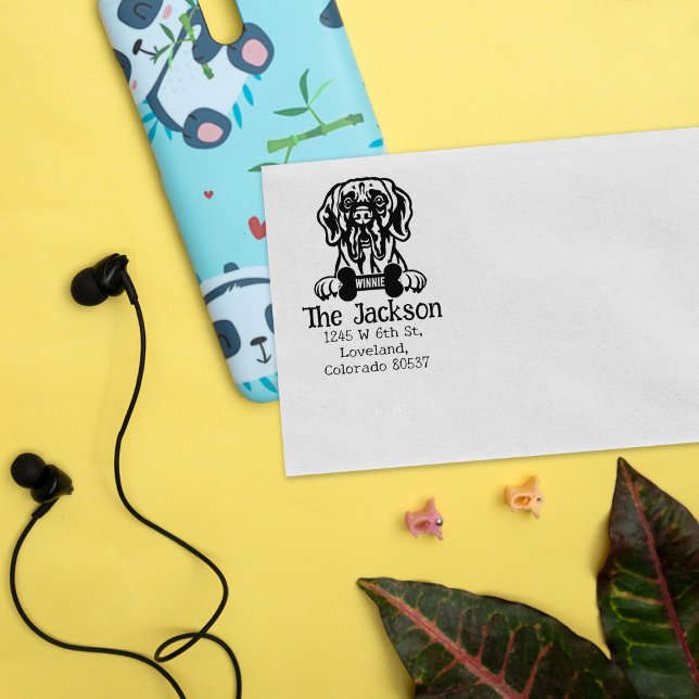 Tampons Encreurs Adresse de retour du chien de grande taille (Créateur téléchargé)