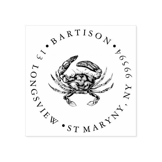 Tampons Encreurs ADRESSE DE RETOUR DU Crabe (Impression)