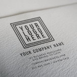 Tampons Encreurs Adresse de retour du logo simple d'entreprise ou d<br><div class="desc">Complétez votre papeterie d'entreprise avec votre propre timbre d'entreprise personnalisé ! Avec votre logo d'entreprise,  nom d'entreprise,  adresse,  courriel et numéro de téléphone.</div>