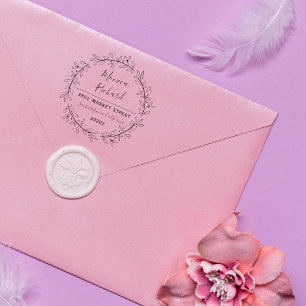 Tampons Encreurs Adresse de retour du Mariage de la couronne botani