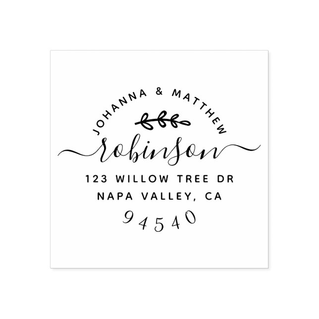 Tampons Encreurs Adresse de retour du Mariage de script par lettres (Impression)