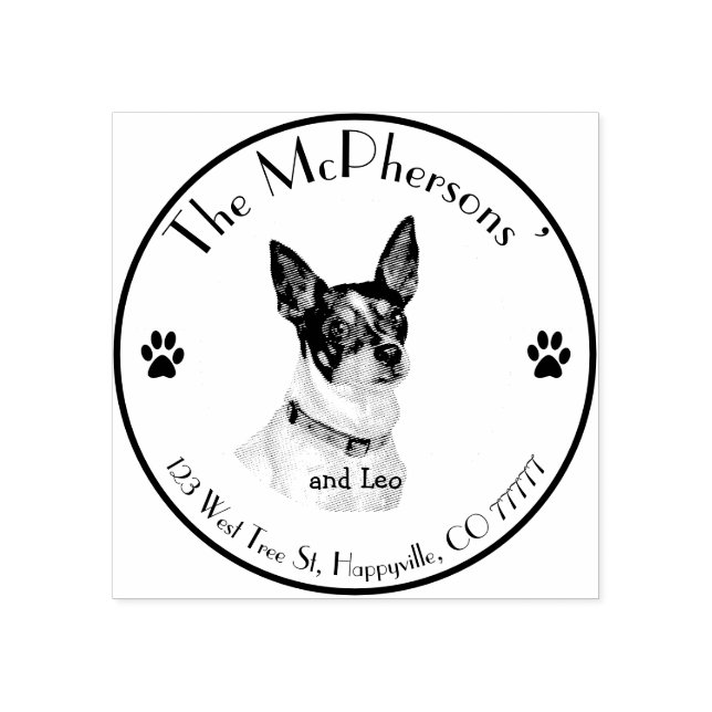 Tampons Encreurs Adresse de retour du portrait d'animal (Impression)