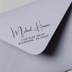 Tampons Encreurs Adresse de retour du script de signature moderne