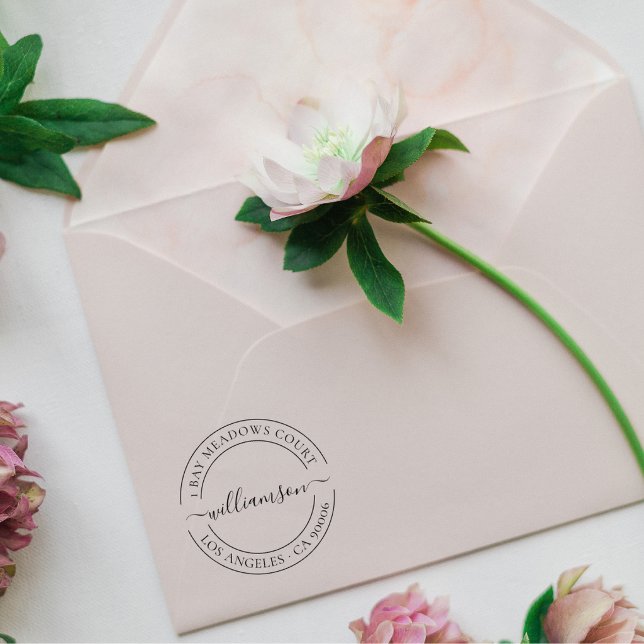 Tampons Encreurs Adresse de Retour Élégante Classique Script (Créateur téléchargé)