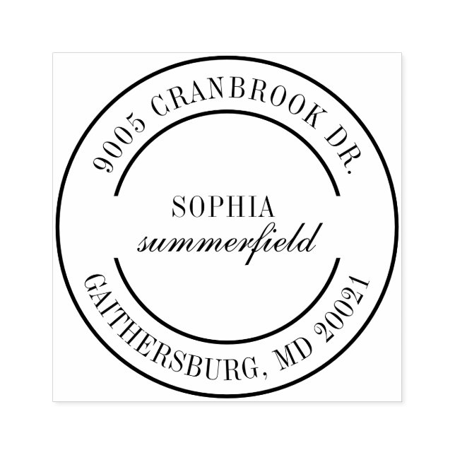 Tampons Encreurs Adresse de retour élégante moderne personnelle (Impression)