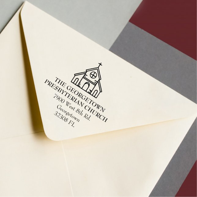 Tampons Encreurs Adresse de retour élégante personnalisée Church (Créateur téléchargé)