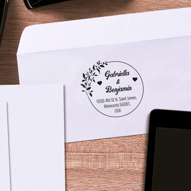 Tampons Encreurs Adresse de retour en couple, Mariage ou famille (Créateur téléchargé)