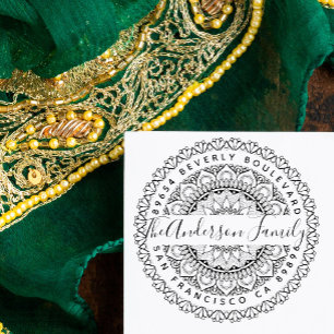 Tampons Encreurs Adresse de retour faite sur commande de mandala de