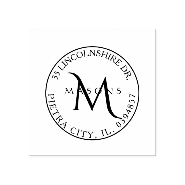 Tampons Encreurs Adresse de retour Famille Cinzel Monogramme (Impression)
