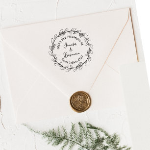 Tampons Encreurs Adresse de retour florale moderne, Couple