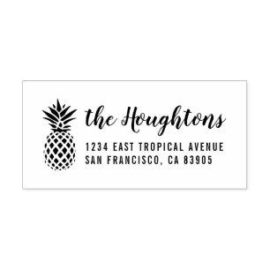 Tampons Encreurs Adresse de retour manuscrite à ananas tropicale