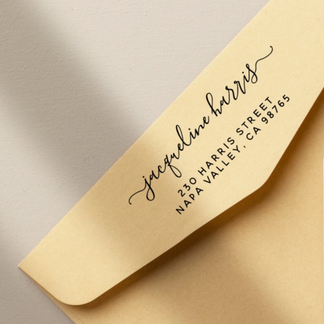 Tampons Encreurs Adresse de retour manuscrite moderne et minimalist (Créateur téléchargé)