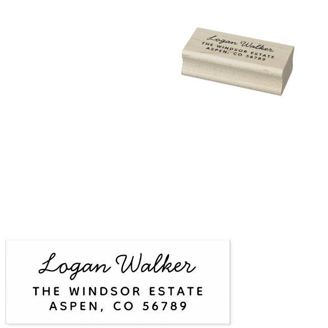 Tampons Encreurs Adresse de Retour Manuscrite Simple Moderne (Tamponné)