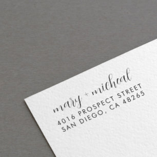 Tampons Encreurs Adresse de retour Mariage couple Élégant minimalis