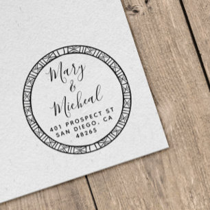 Tampons Encreurs Adresse de retour Mariage couple Élégant minimalis