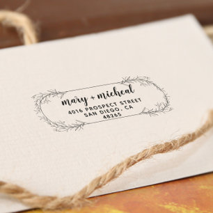 Tampons Encreurs Adresse de retour Mariage couple Élégant minimalis