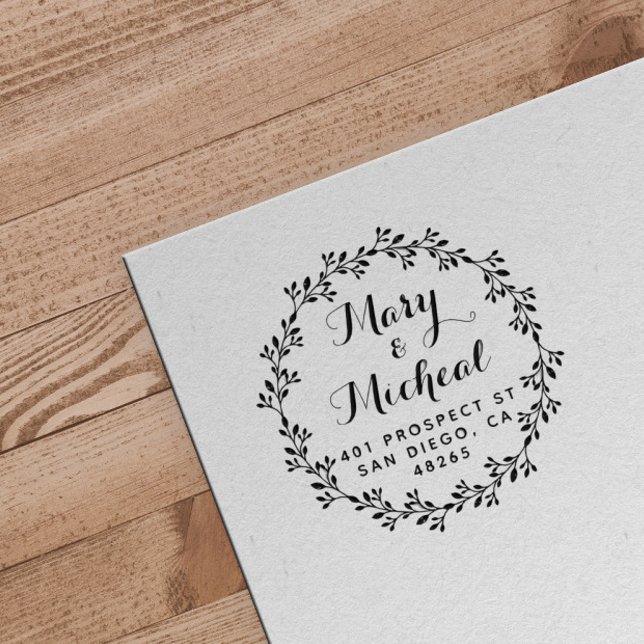Tampons Encreurs Adresse de retour Mariage couple Élégant minimalis (Créateur téléchargé)
