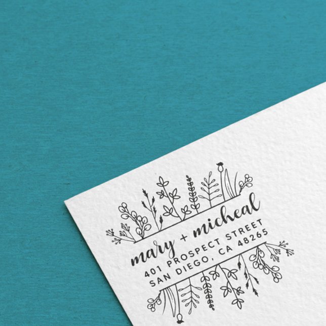 Tampons Encreurs Adresse de retour Mariage couple Élégant minimalis (Créateur téléchargé)