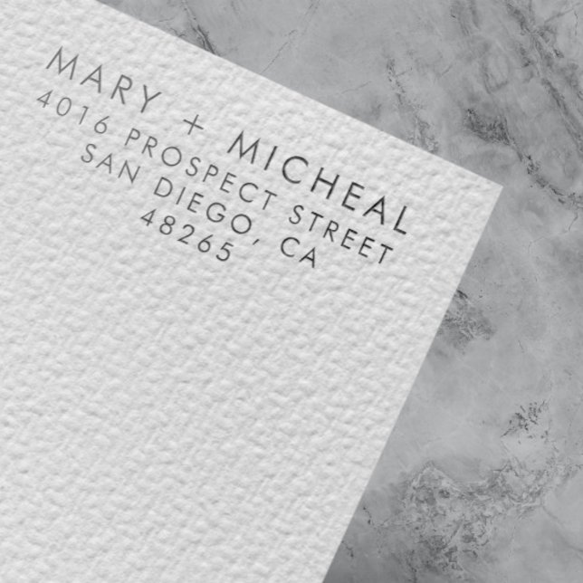 Tampons Encreurs Adresse de retour Mariage couple Élégant minimalis (Créateur téléchargé)