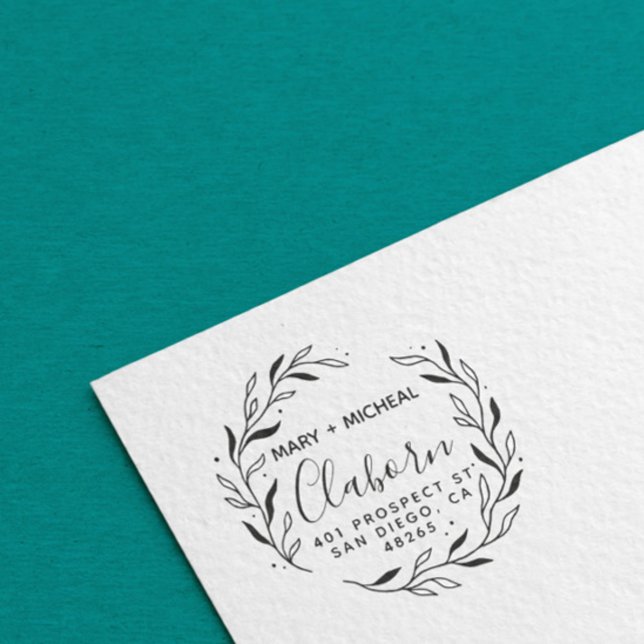 Tampons Encreurs Adresse de retour Mariage couple Élégant minimalis (Créateur téléchargé)