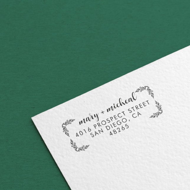 Tampons Encreurs Adresse de retour Mariage couple Élégant minimalis (Créateur téléchargé)