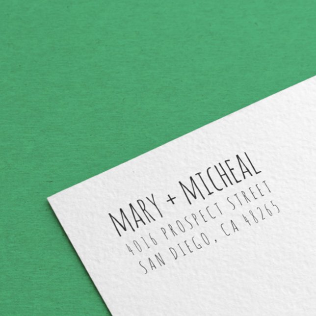 Tampons Encreurs Adresse de retour Mariage couple Élégant minimalis (Créateur téléchargé)