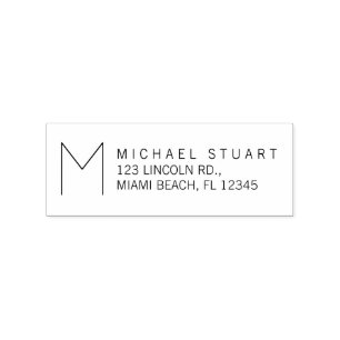 Tampons Encreurs Adresse de retour moderne avec Monogramme