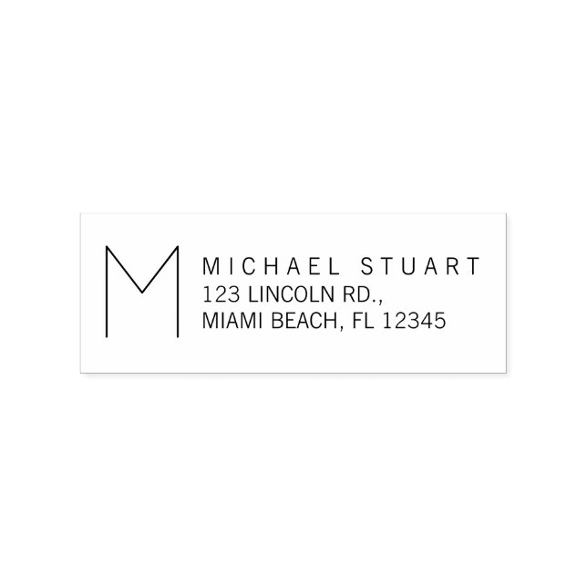 Tampons Encreurs Adresse de retour moderne avec Monogramme (Impression)