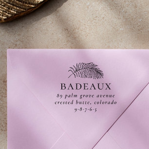 Tampons Encreurs Adresse de retour moderne Palmier & Famille