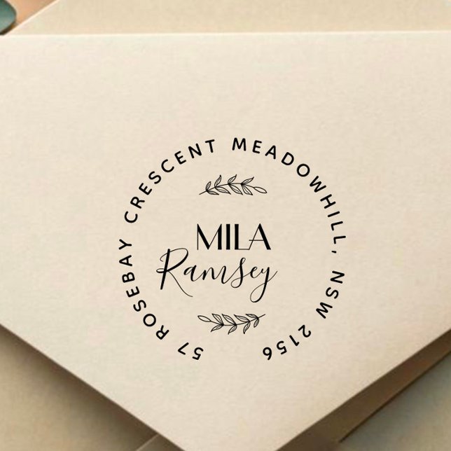 Tampons Encreurs Adresse de retour moderne personnalisée Botanique (Créateur téléchargé)