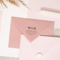 Adresse de retour monogramme rustique