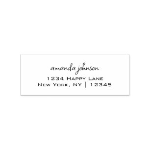 Tampons Encreurs Adresse de retour Nom complet Clean Basic Simple