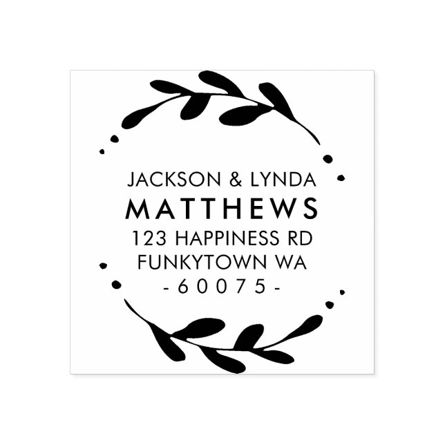 Tampons Encreurs ADRESSE DE RETOUR PERSONNALISÉE cadre feuillage si (Impression)