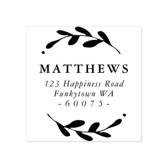 Tampons Encreurs ADRESSE DE RETOUR PERSONNALISÉE cadre feuillage si (Impression)