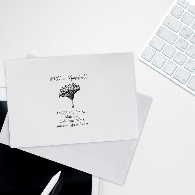 Tampons Encreurs Adresse de retour personnalisée de la fusée Carnat (Créateur téléchargé)