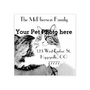 Tampons Encreurs Adresse de retour personnalisée, photo de votre an