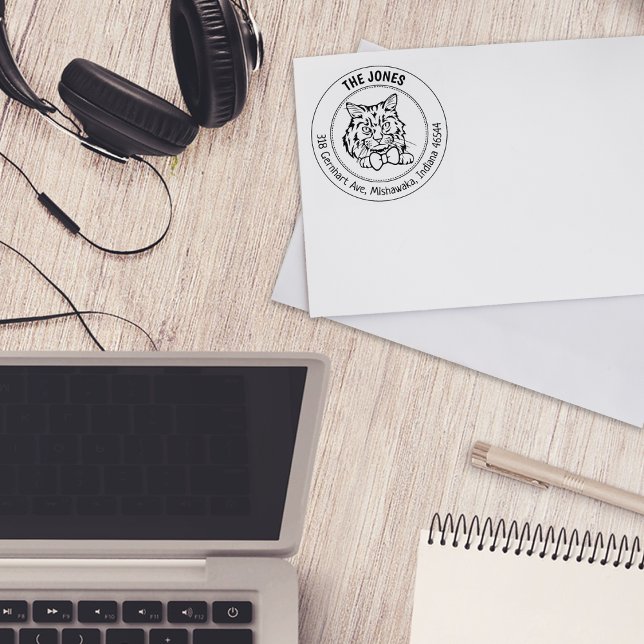 Tampons Encreurs Adresse de retour personnalisée Ragamuffin Cat (Créateur téléchargé)