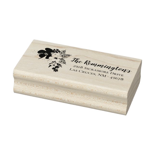 Tampons Encreurs Adresse de retour personnalisée Timbre Fleurs trop (Tampon)