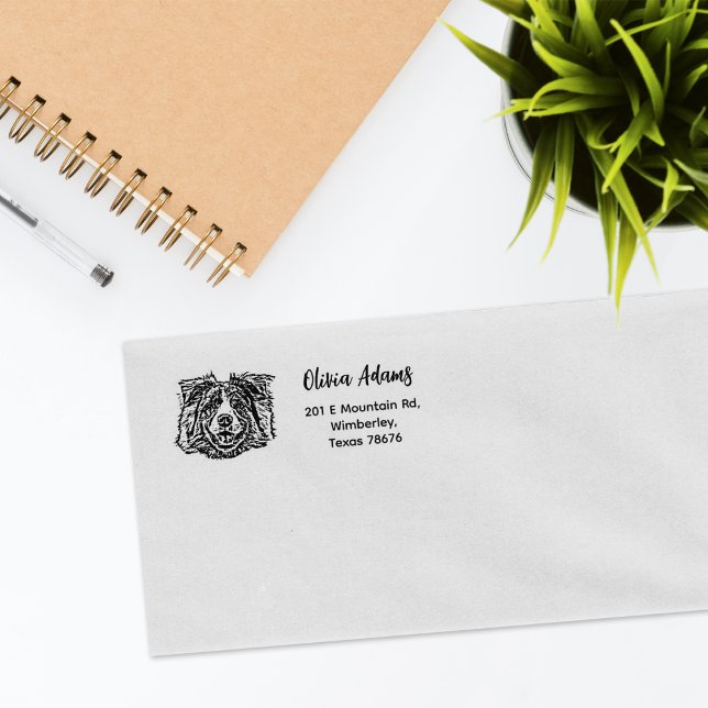 Tampons Encreurs Adresse de retour photo de chien personnalisée (Créateur téléchargé)