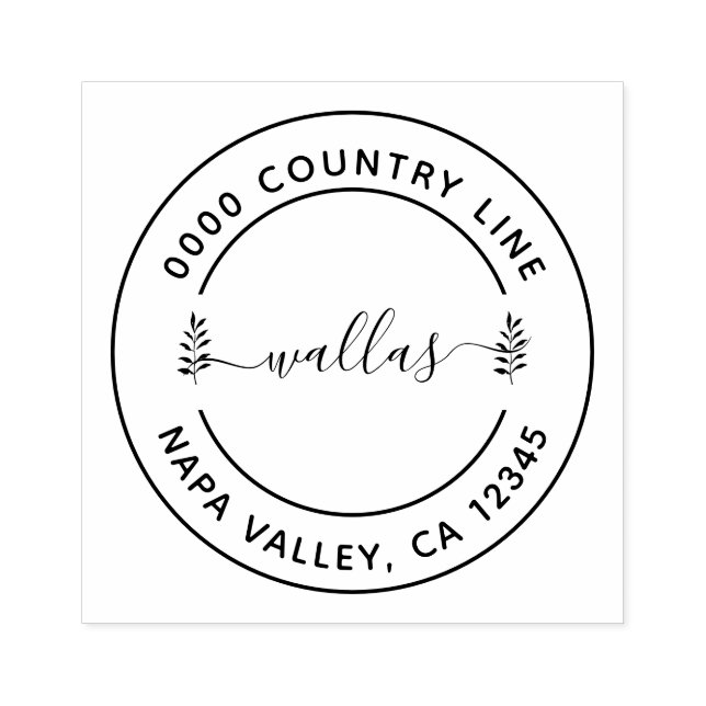 Tampons Encreurs Adresse de retour Rond moderne Timbre en caoutchou (Impression)