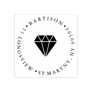 TAMPONS ENCREURS ADRESSE DE RETOUR RONDE DE DIAMANT