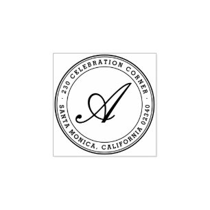 Tampons Encreurs Adresse de retour ronde de monogramme classique