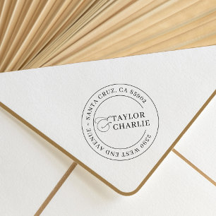 Tampons Encreurs Adresse de retour ronde Mariage classique