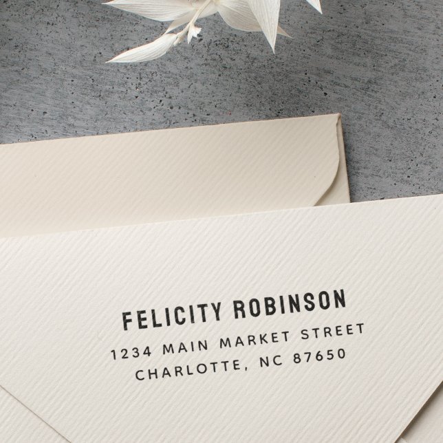 Tampons Encreurs Adresse de retour simple et moderne customisée (Créateur téléchargé)